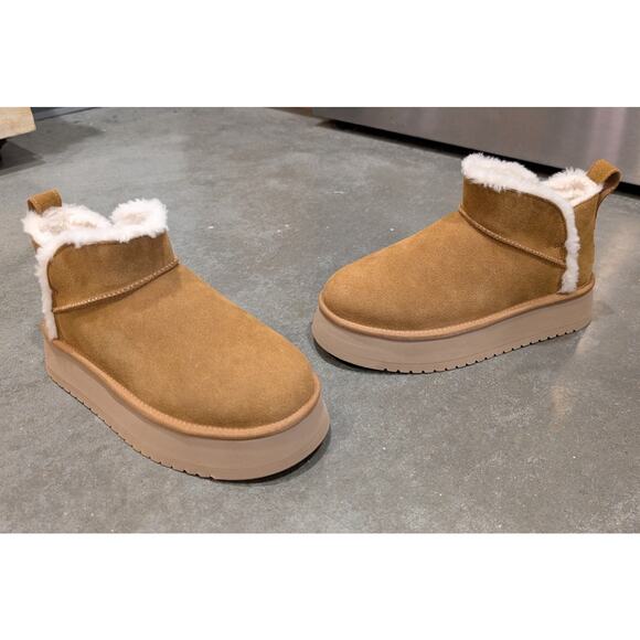 UGG Koolaburra Mini Platform Boots Size 8 UGG Ultra Mini Chestnut Brown - Picture 2 of 10